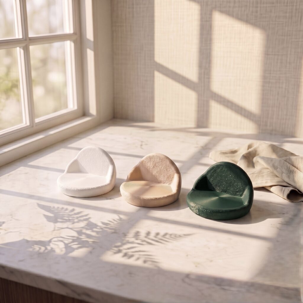 plant pot lifted on pebble shaped risers outdoor