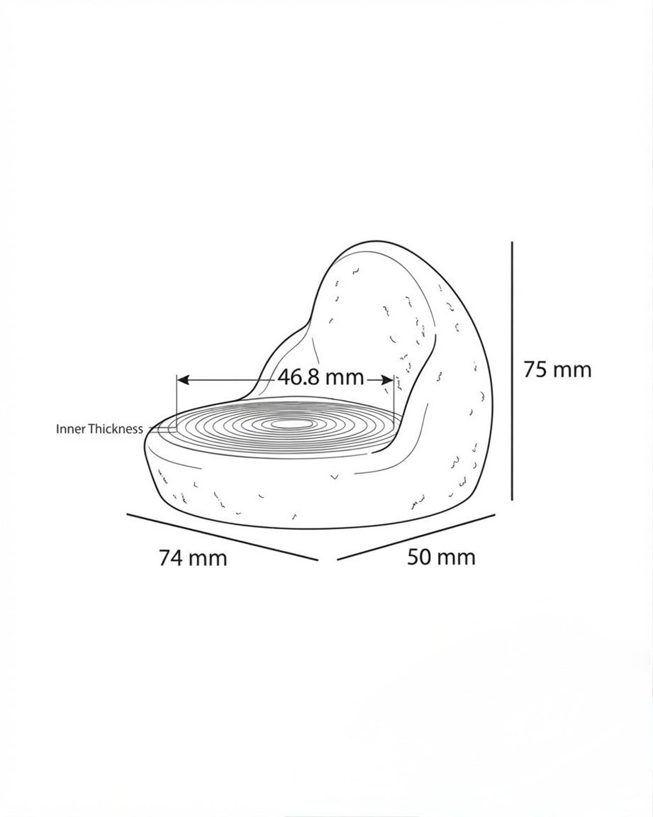 Plant Pot Risers Feet for Airflow and Drainage Outline view of pebble plant pot riser in hand showing shape and size