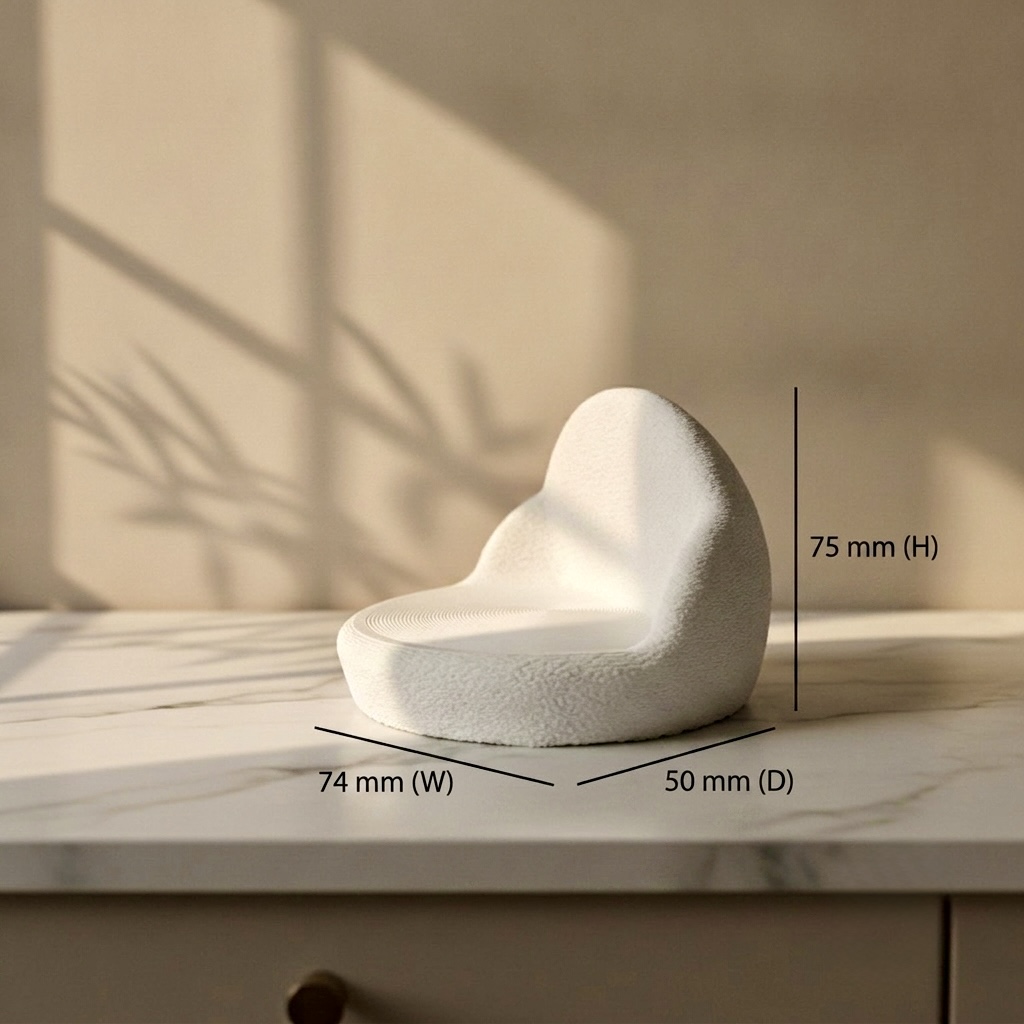 thuisely pebble plant pot riser hand scale Pebble plant pot riser held in hand to show actual size